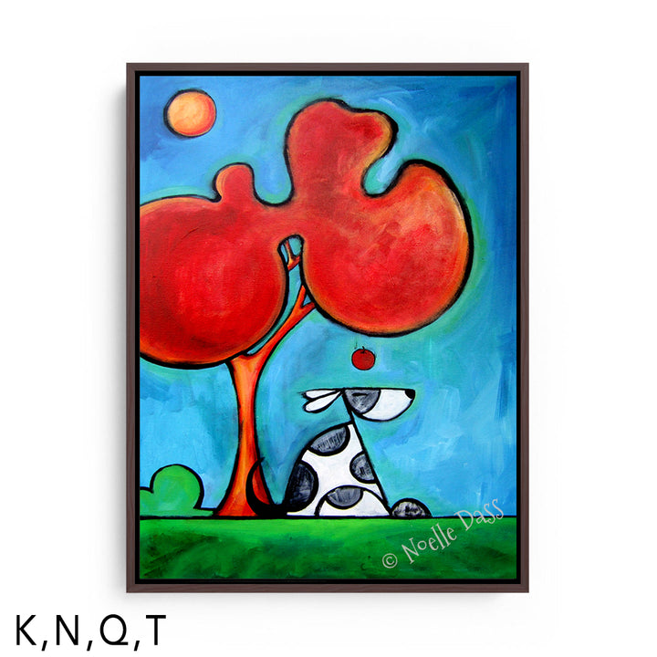 Newton's Dog T: Framed Canvas - Brown 30x40 in.
