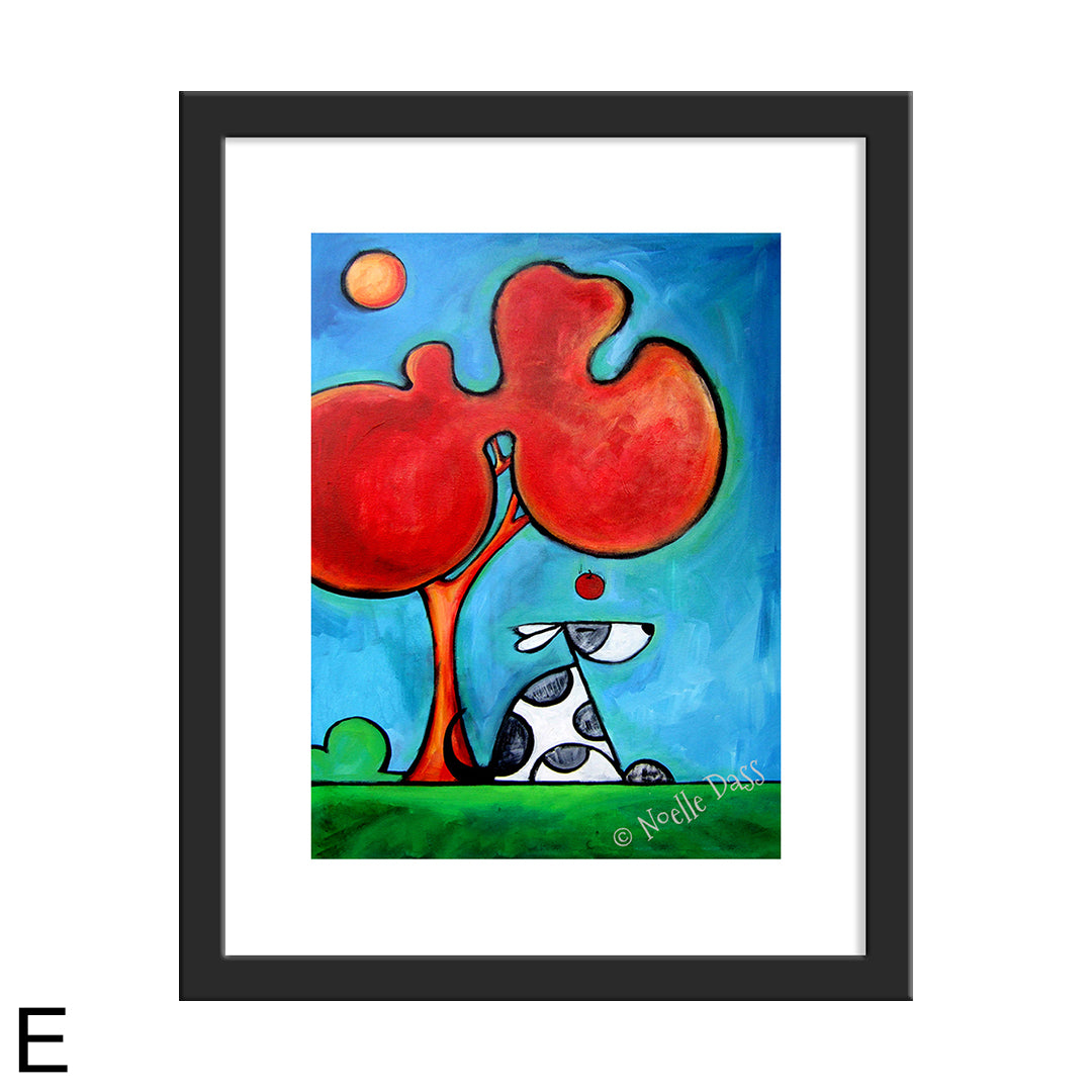 Newton's Dog E. Framed 11x14 paper with white border