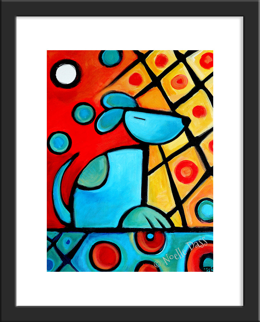 Picasso's Dog Paper / 11x14 with white border/image is 8x10 / Black Frame