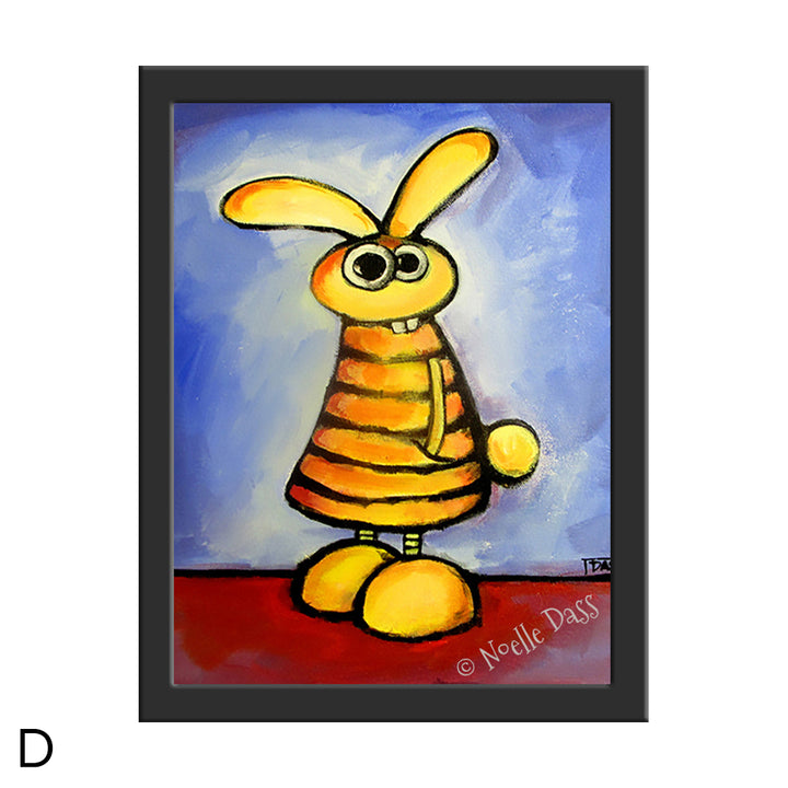 Rabbit with Hands in Pocket Wondering Why You Are Looking at Him D. Framed 6x8 in. paper
