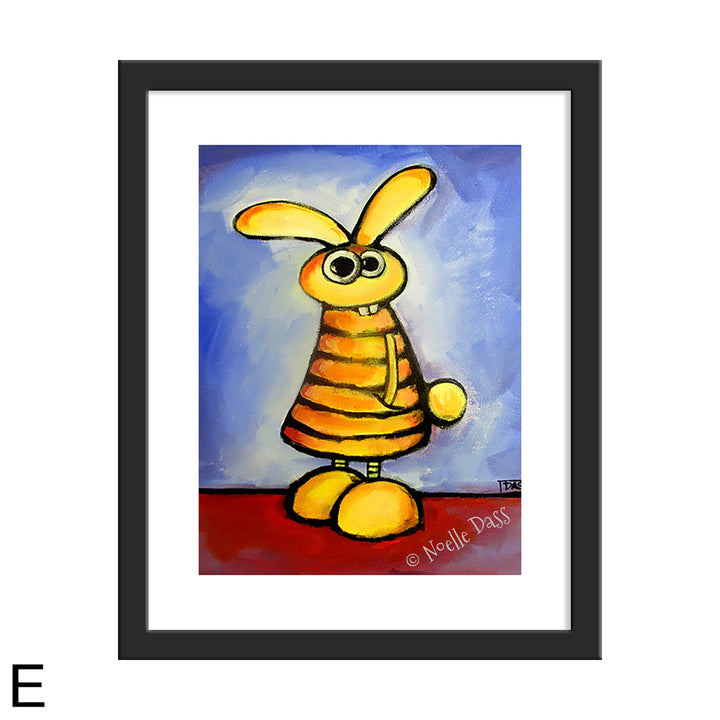 Rabbit with Hands in Pocket Wondering Why You Are Looking at Him E. Framed 11x14 paper with white border