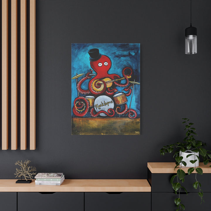 Rocktopus Octopus Musician Art Paper / 16x20 / Unframed