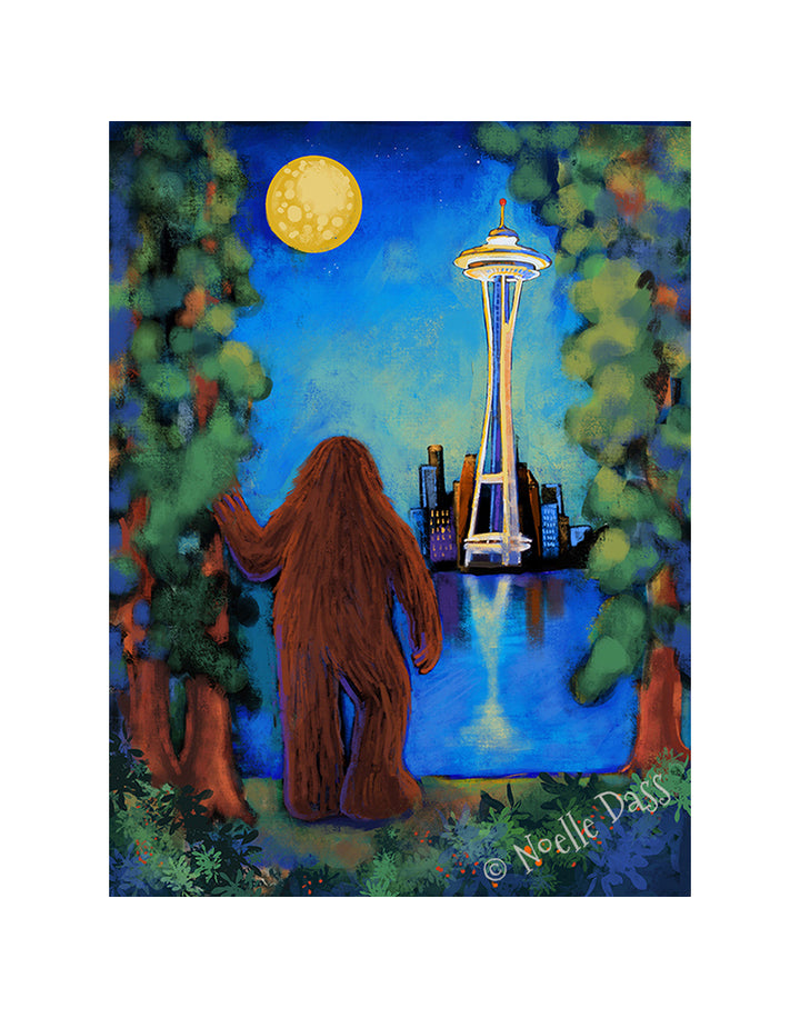 Bigfoot Gazing at Space Needle