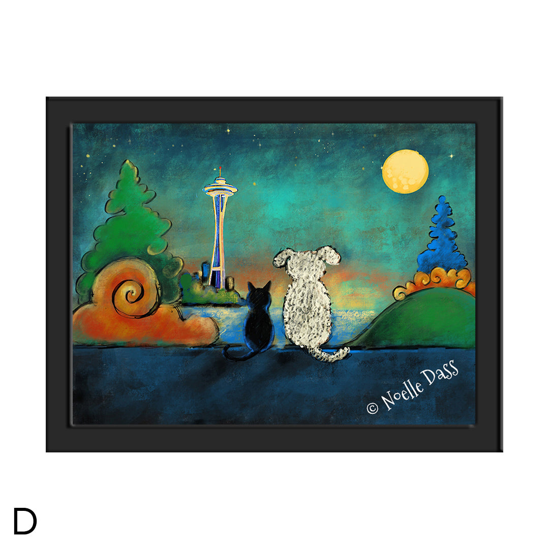 Space Needle Friendship D. Framed 6x8 in. paper