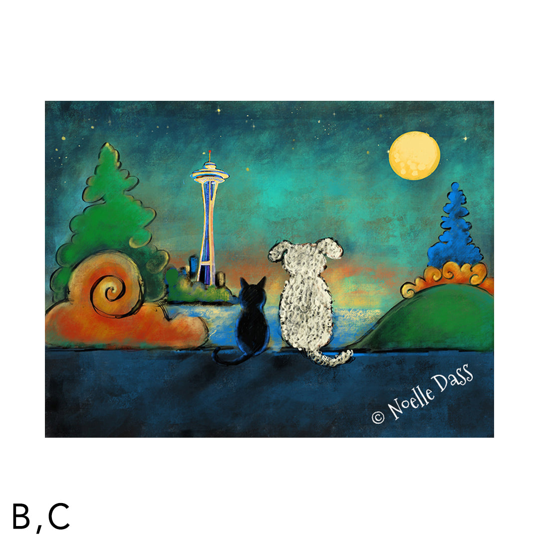 Space Needle Friendship C. Archival Paper - Image is 18x24 in.