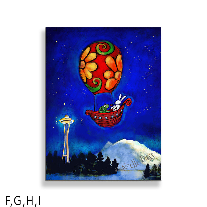 Space Needle Rewrite Your Story | Rabbit and Turtle Adventure I: Canvas 30x40 in.