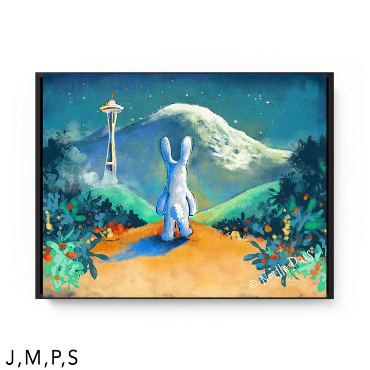 Space Needle Trust the Journey S: Framed Canvas - Black 30x40 in.