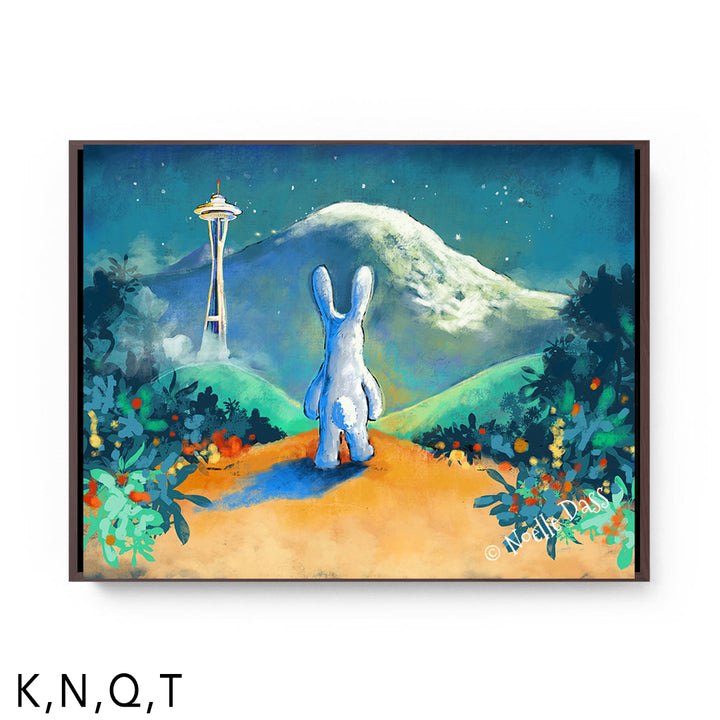 Space Needle Trust the Journey T: Framed Canvas - Brown 30x40 in.