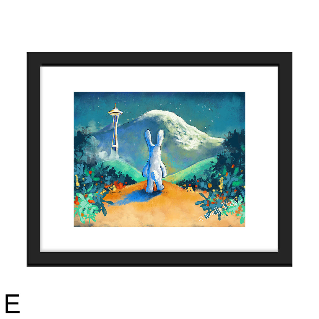 Space Needle Trust the Journey E. Framed 11x14 paper with white border
