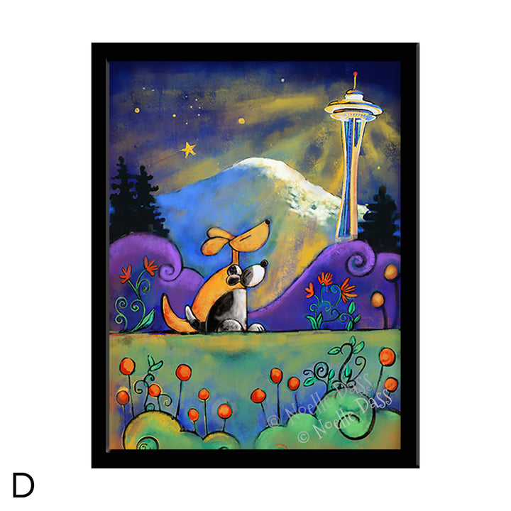 Space Needle No Place I Would Rather Be Than Here With You D. Framed 6x8 in. paper