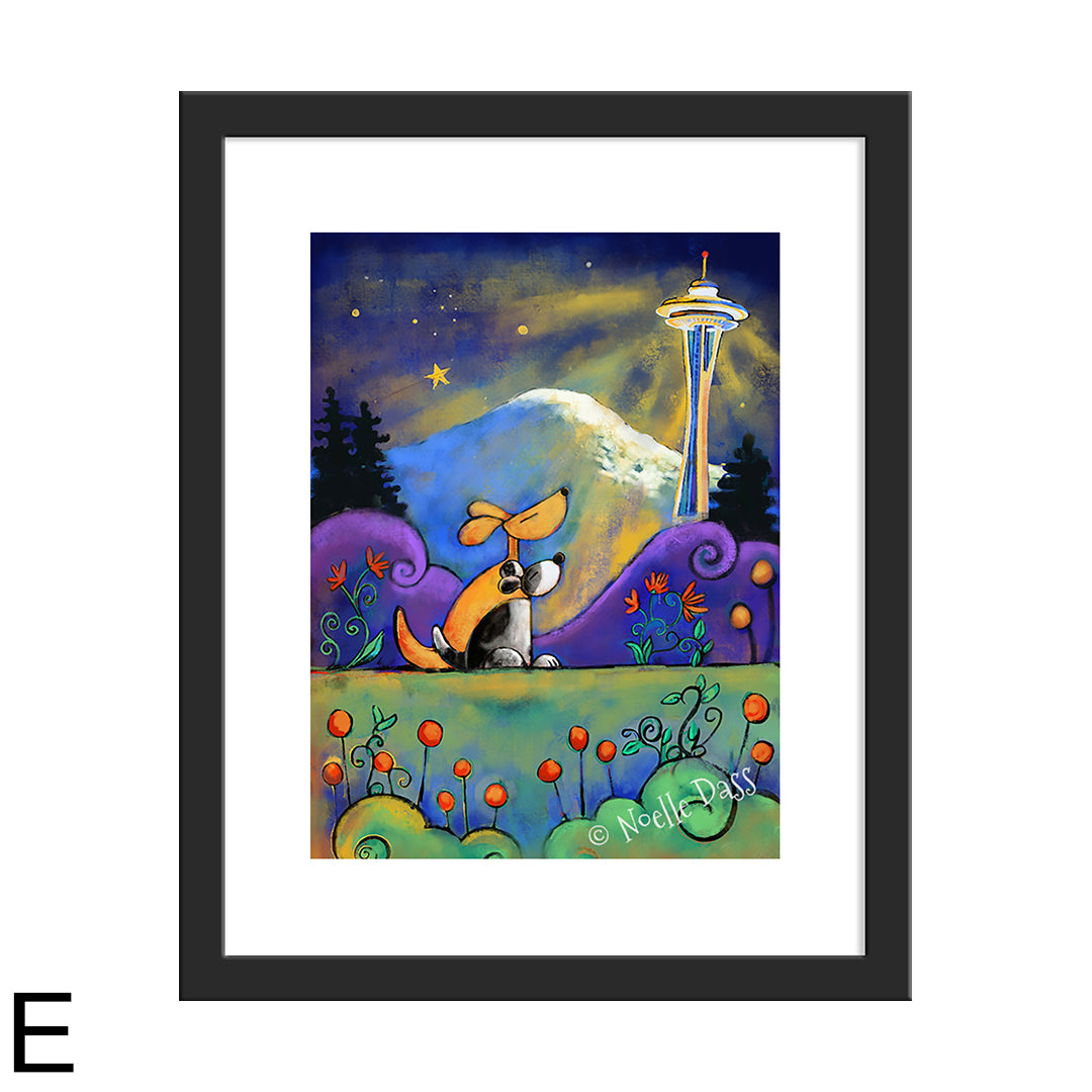 Space Needle No Place I Would Rather Be Than Here With You E. Framed 11x14 paper with white border