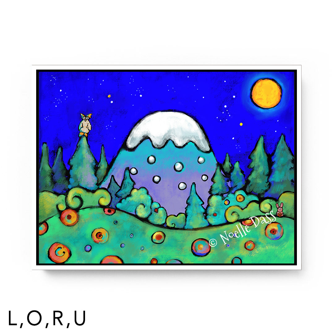 The Mountains are Calling and I Must Go U: Framed Canvas - White 30x40 in.