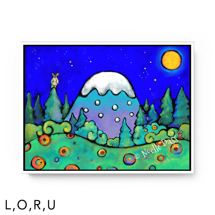 The Mountains are Calling and I Must Go U: Framed Canvas - White 30x40 in.