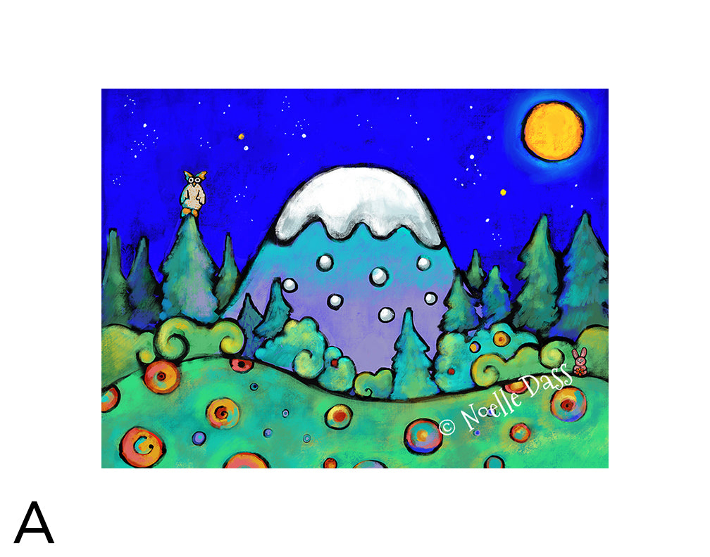 The Mountains are Calling and I Must Go matted archival paper art print, 11x14 with white border, by Noelle Dass