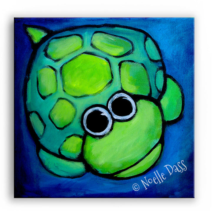 Turtle Gazing at Moon Canvas / 30x30 / Unframed
