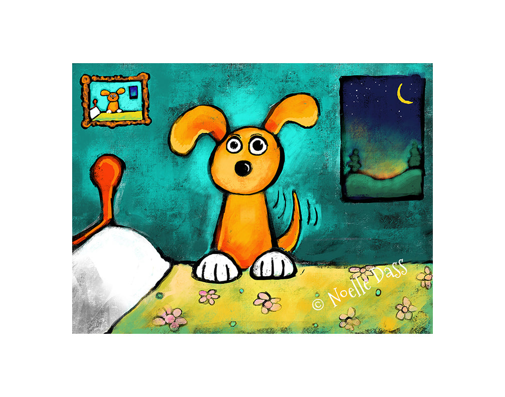 Who Needs an Alarm Clock? Dog Version Paper / 11x14 with white border/image is 8x10 / Unframed