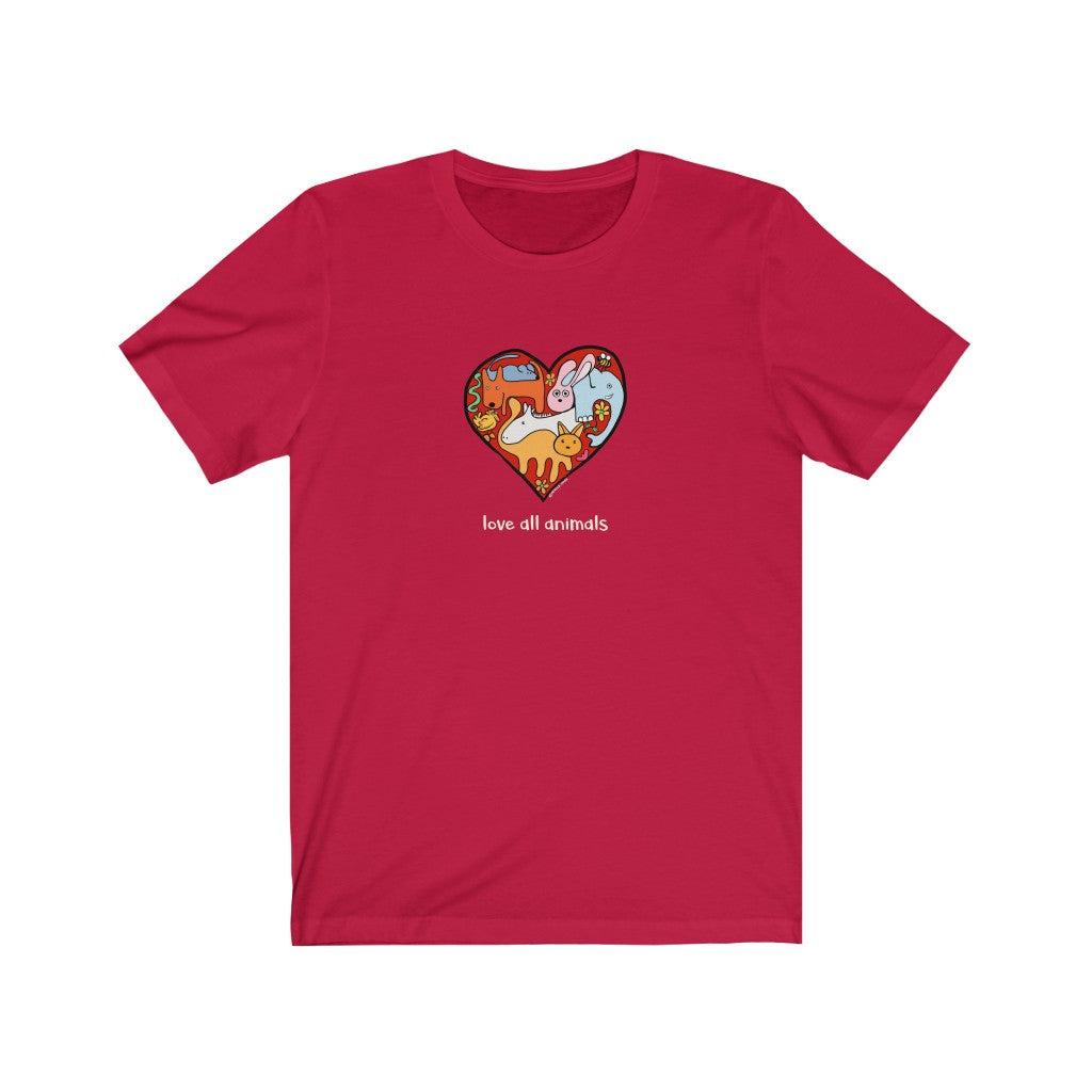 Love All Animals Unisex Soft Cotton T-Shirt