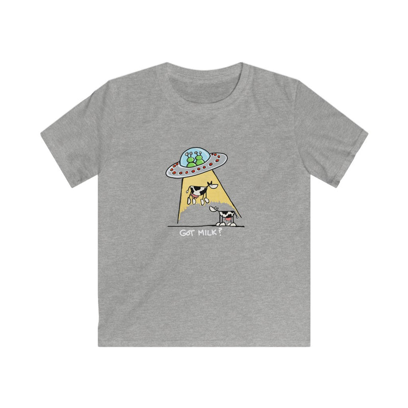 UFO abducting Dairy Cows Youth Soft Tee