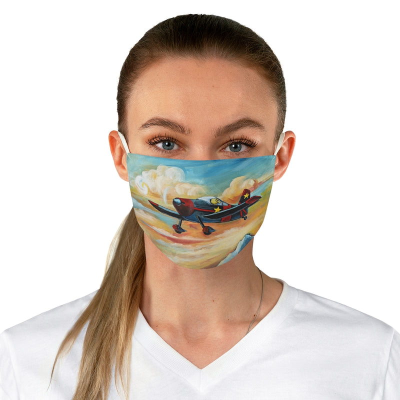 Airplane Aviation Pilot Dog Flying Dreams Fabric Face Mask