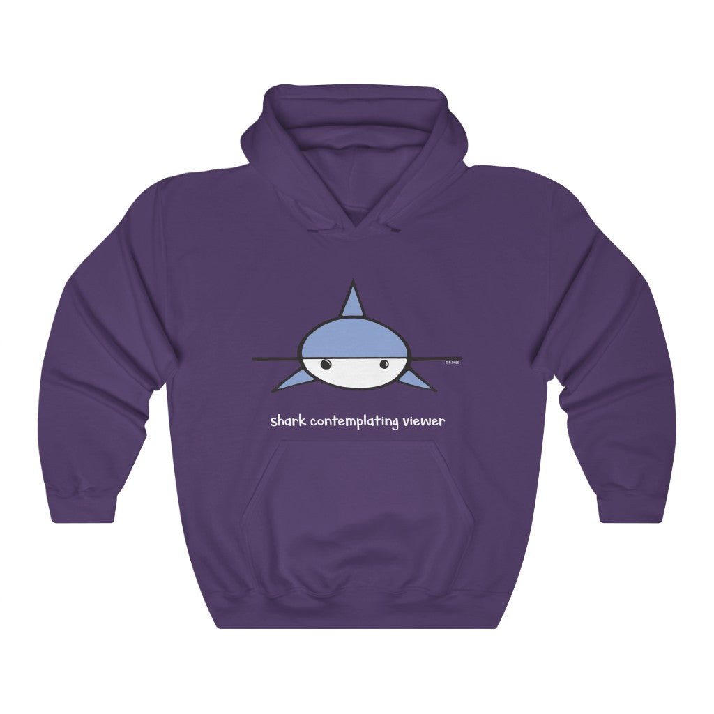 Shark Contemplating Viewer Unisex Hooded Sweatshirt