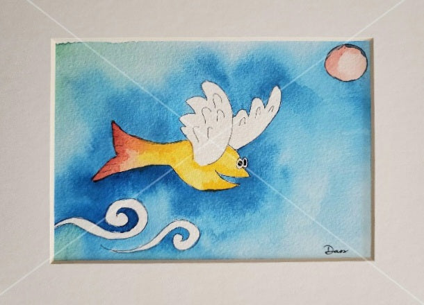 Fly Fish Original Watercolor