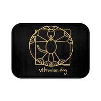 Vitruvian Dog Da Vinci Black Plush Bath Mat