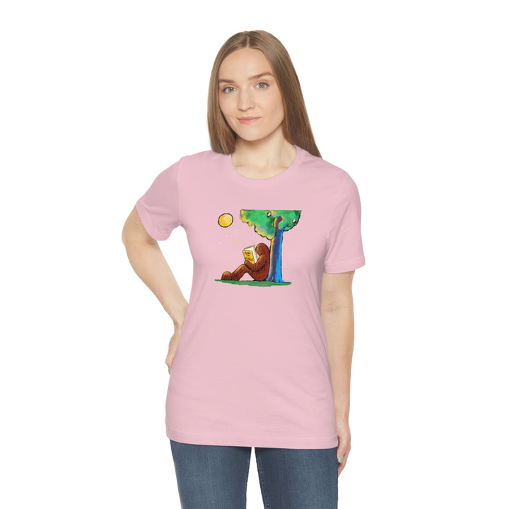 Bigfoot Reading How to Mingle Unisex Soft Cotton T-Shirt