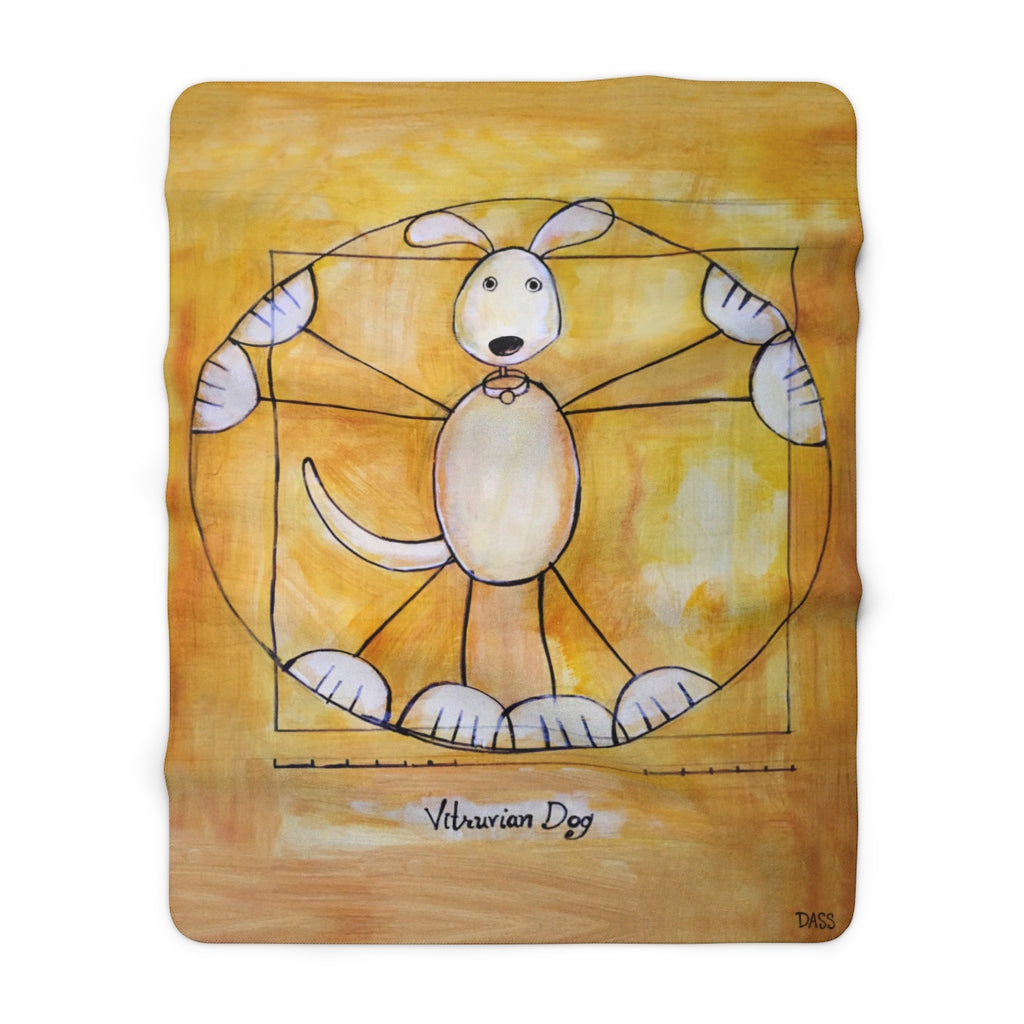 Vitruvian Dog Sherpa Fleece Blanket