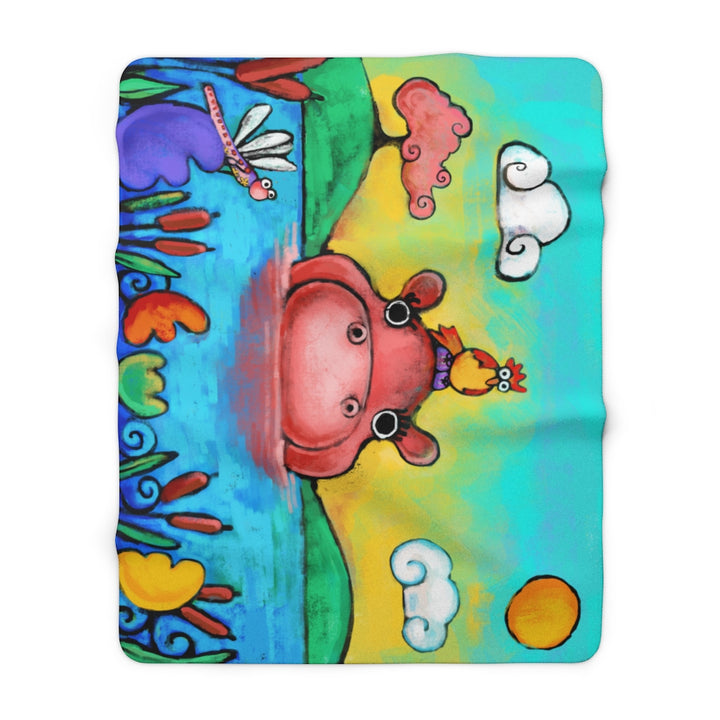 Hippo and Friends Sherpa Fleece Blanket