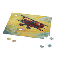 Fun in the Sky Pitts Red Biplane Pilot Dog Puzzle (120, 252, 500-Piece)