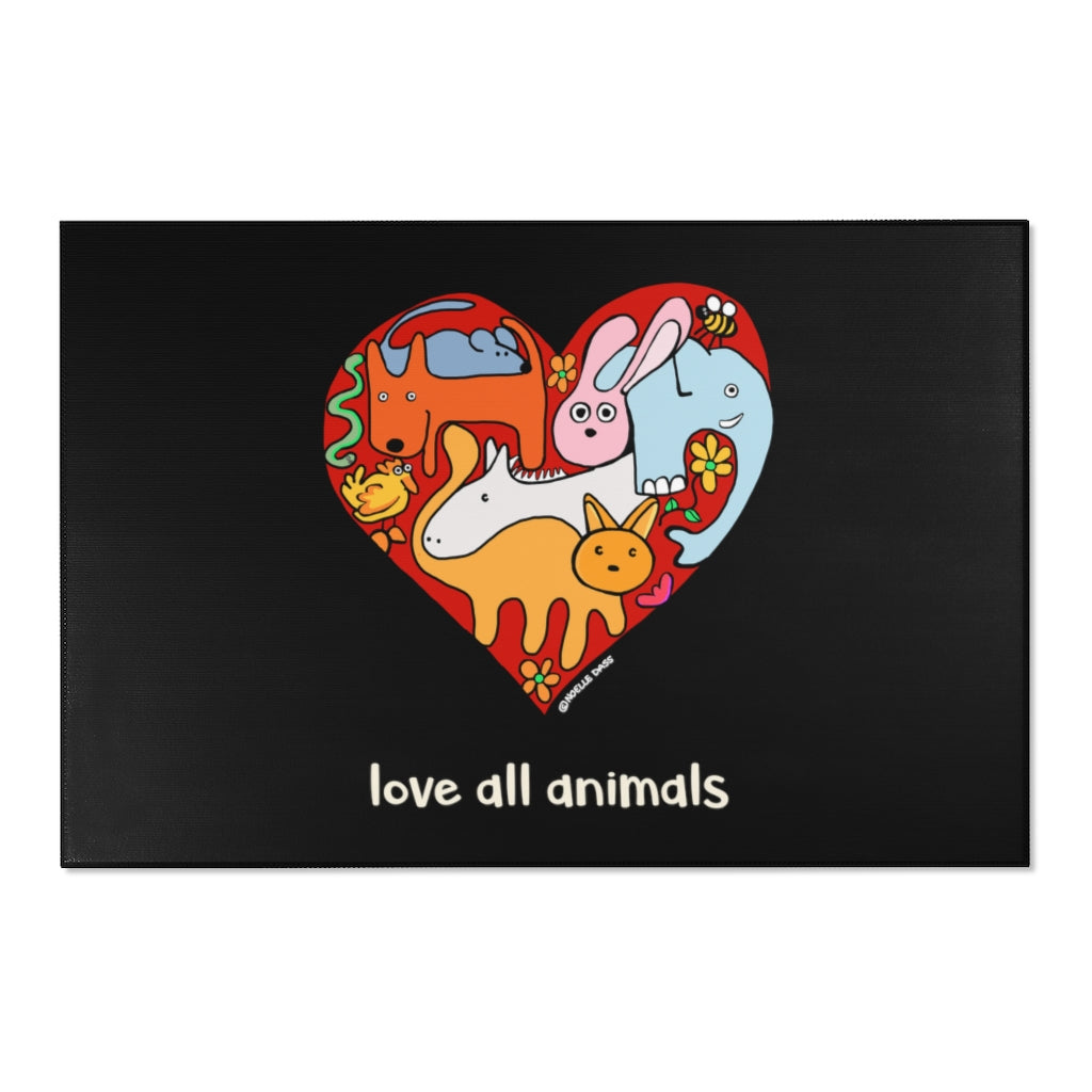 LOVE ALL ANIMALS Chenille Area Rugs | Doggie Lama