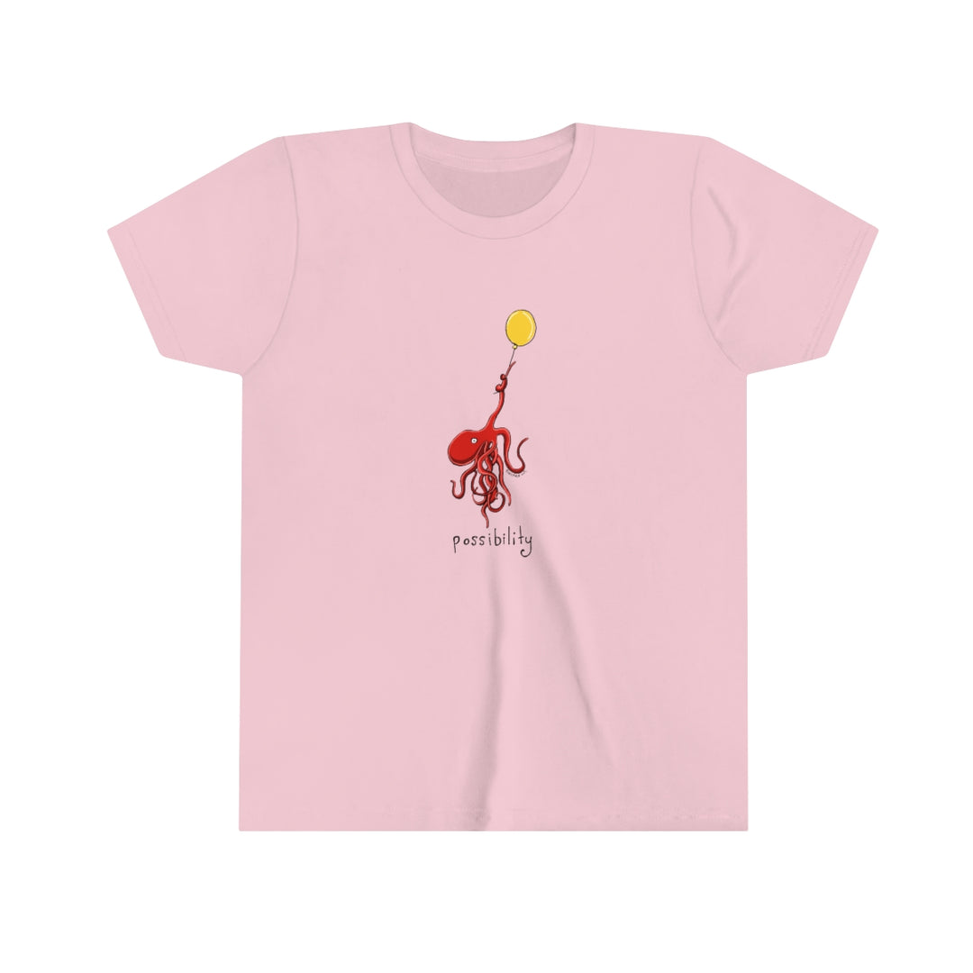 Youth Possibility Octopus holding balloon Short Sleeve Tee