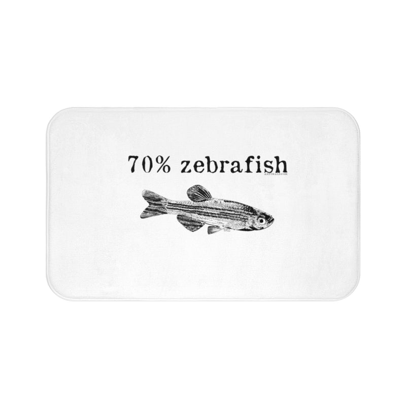 70% Zebrafish White Plush Bath Mat