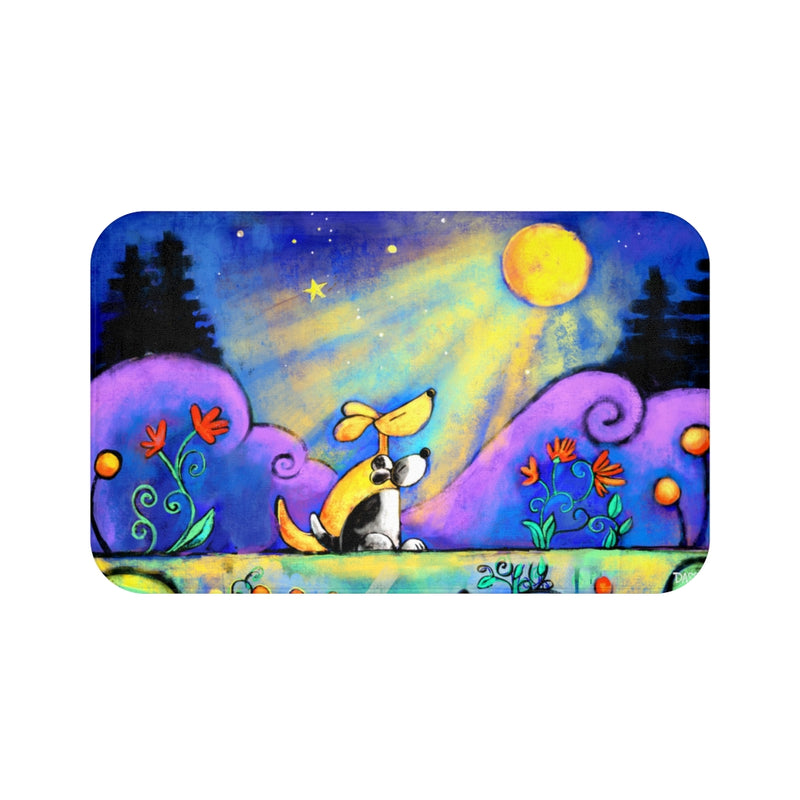 No Place I Would Rather Be Two Dogs Under Moon Plush Bath Mat
