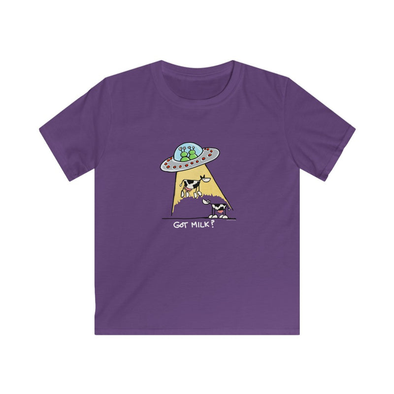 UFO abducting Dairy Cows Youth Soft Tee