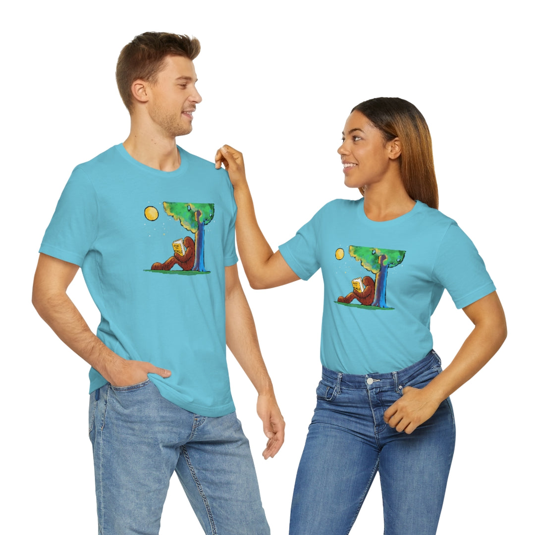 Bigfoot Reading How to Mingle Unisex Soft Cotton T-Shirt