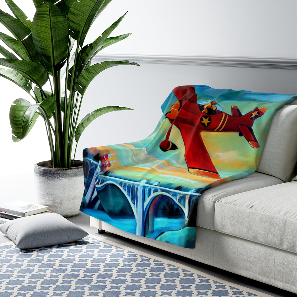 Pilot Dog Sherpa Fleece Blanket