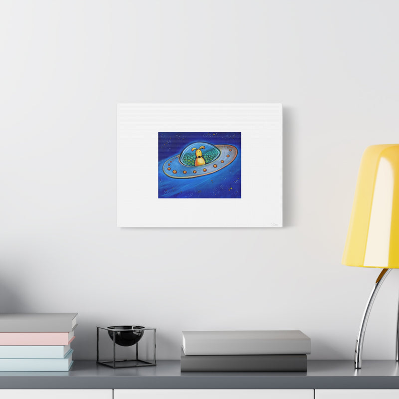 The Great Escape | Dog in UFO with Tennis Balls | Stretched Canvas 1.25" Deep