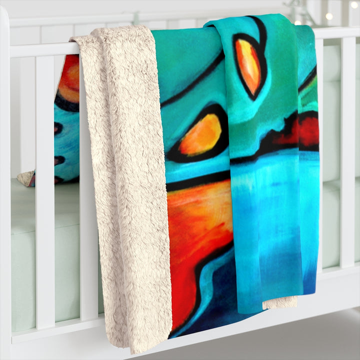 Leap of Faith (Dog) Sherpa Fleece Blanket