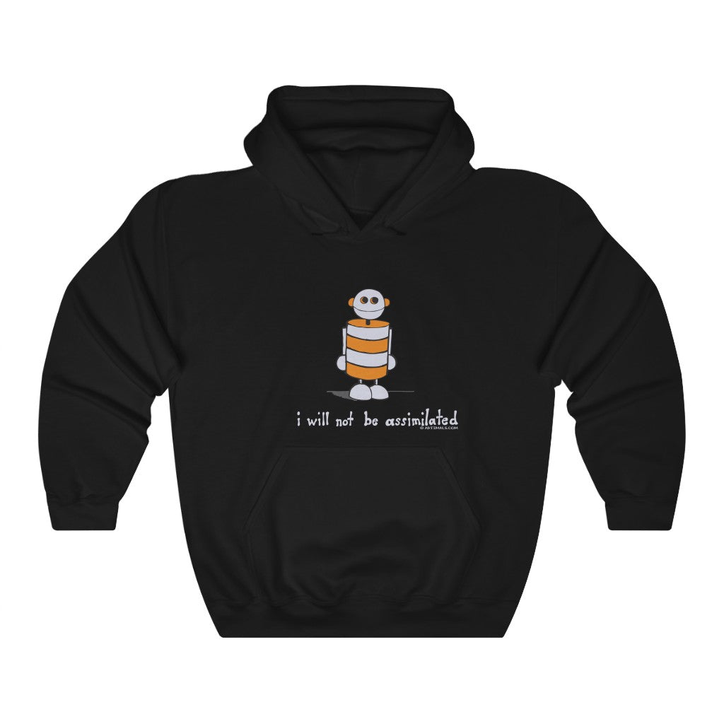 I Will Not Be Assimilated (Robot) Unisex Hooded Sweatshirt