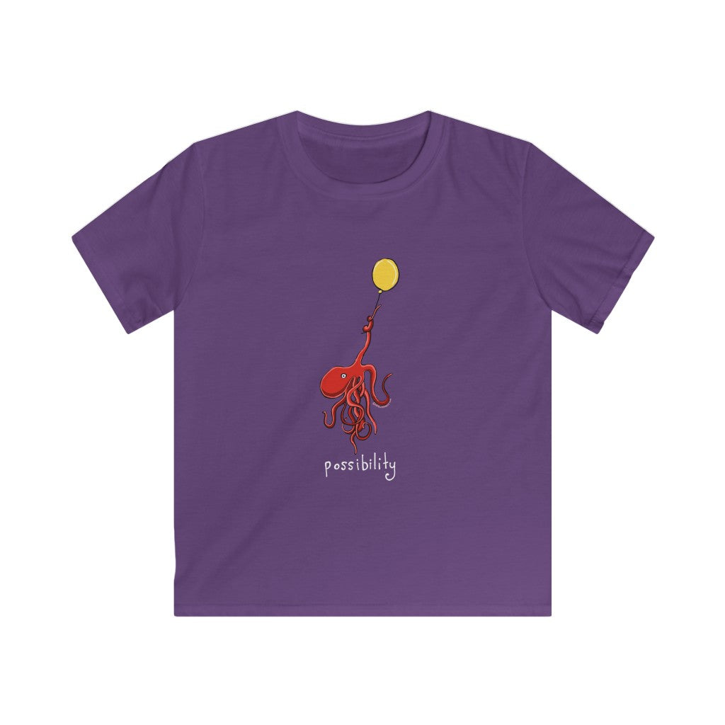 Youth Possibility Octopus holding onto balloon Soft Tee