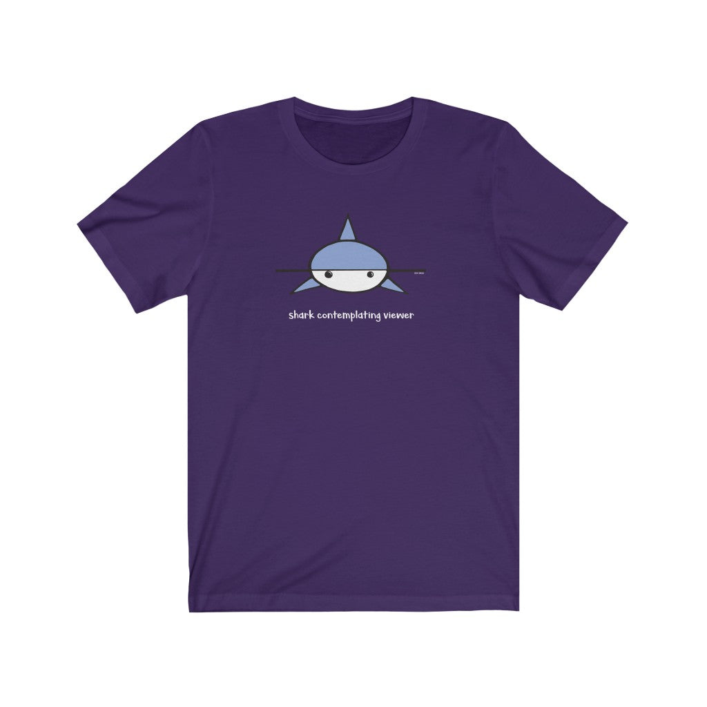 Shark Contemplating Viewer Unisex Soft Cotton T-Shirt