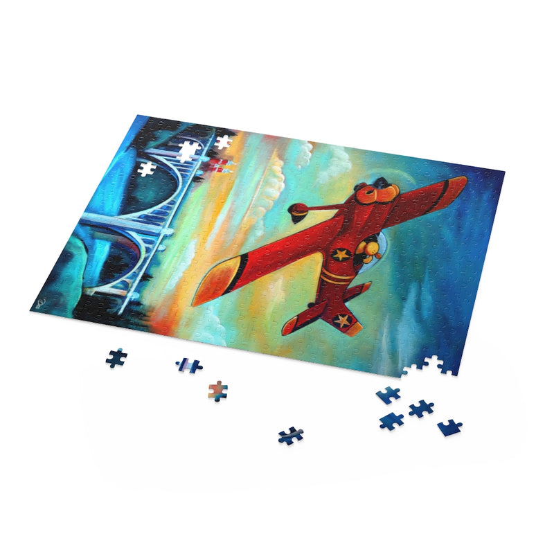 Pilot Dog Over Spokane Puzzle (120, 252, 500-Piece)