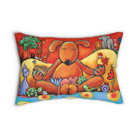 Doggie Lama and Best Friends Reversible  Lumbar Pillow