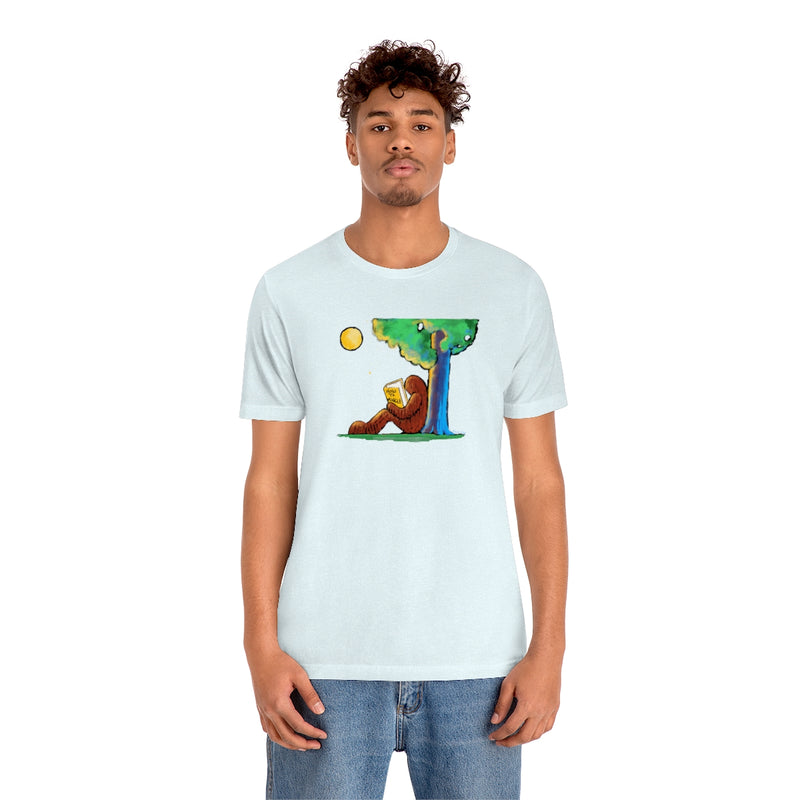 Bigfoot Reading How to Mingle Unisex Soft Cotton T-Shirt