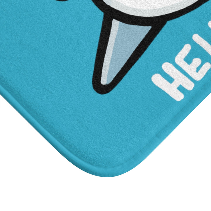 Hello Shark Blue Plush Bath Mat