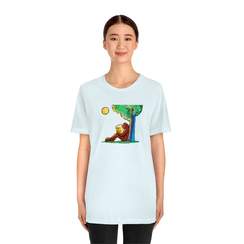 Bigfoot Reading How to Mingle Unisex Soft Cotton T-Shirt