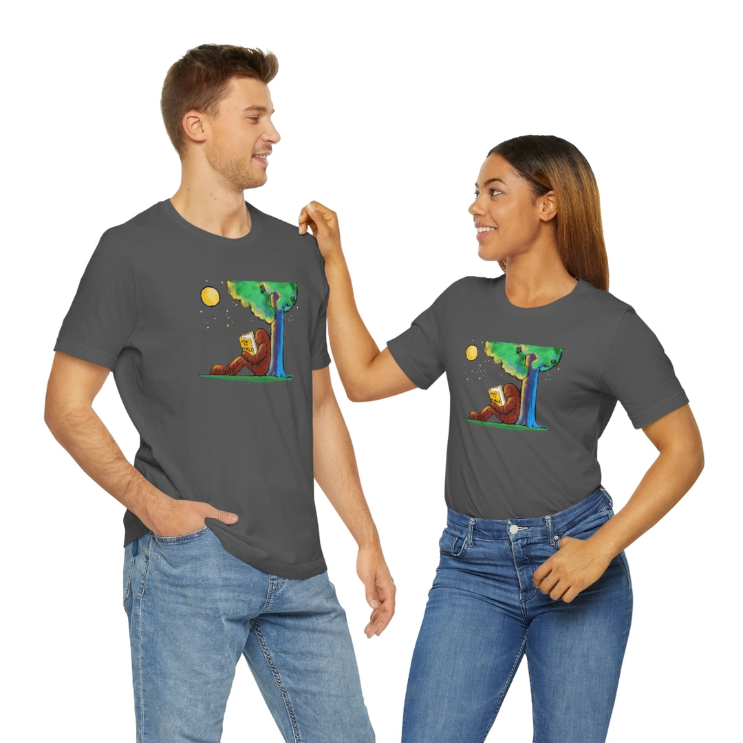 Bigfoot Reading How to Mingle Unisex Soft Cotton T-Shirt