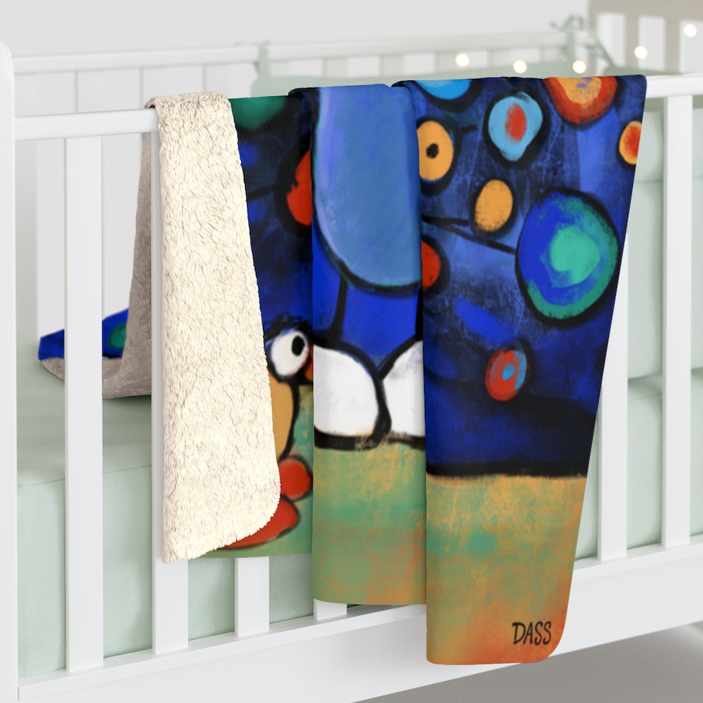 Peacock Wooing Chicken Sherpa Fleece Blanket