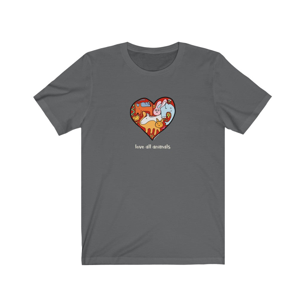 Love All Animals Unisex Soft Cotton T-Shirt